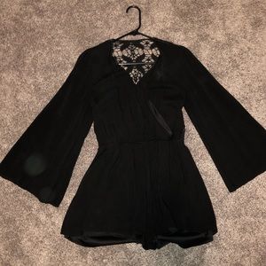 Black Long Sleeve Romper